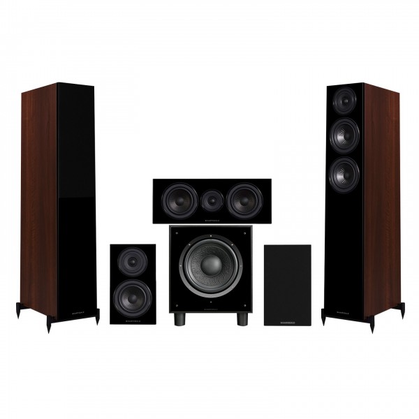 Wharfedale Diamond 12.3 HCP 5.1 Speaker Package, Walnut Front View