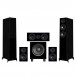 Wharfedale Diamond 12.3 HCP Home Cinema Package Speakers, Black Front View