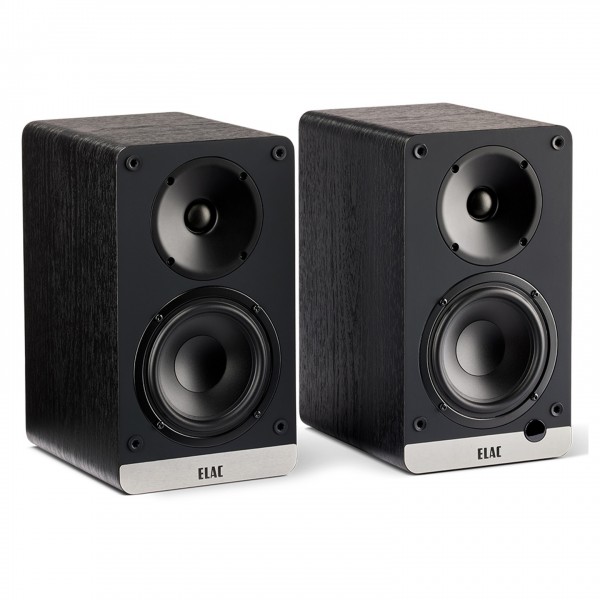 ELAC DCB41 ConneX Active Bookshelf Speakers (Pair), Black Front View