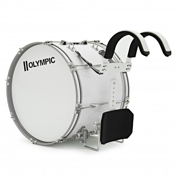 Olympic Marching 20" x 14" Drum Corps Bass Drum, White