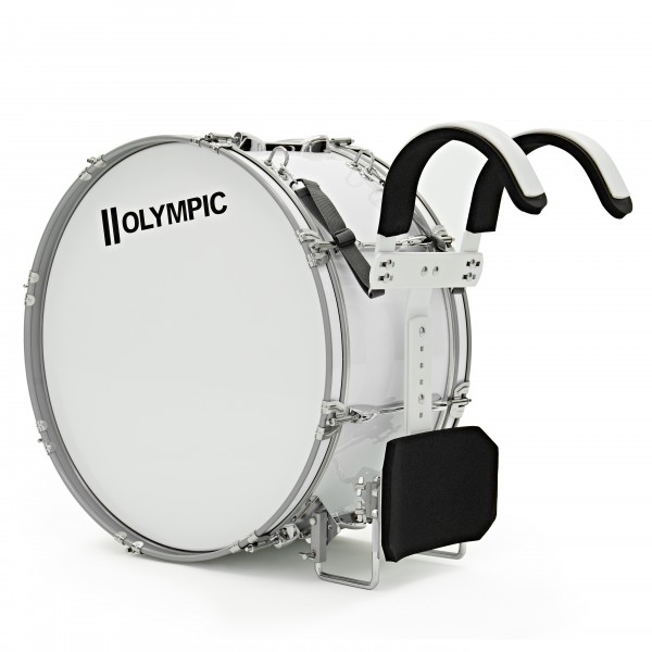 Olympic Marching 20" x 10" Traditional Bass Drum, White