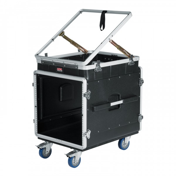 Gator PU Moulded Rack Case - Angled with Pop-Up Rack 2