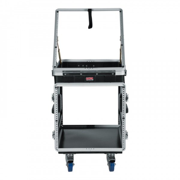 Gator GRC-12X10 PU Moulded Pop-Up Rack Case, 12U Top, 10U Side - Rack Front