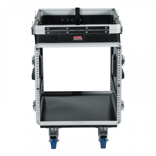 Gator GRC-12X10 PU Moulded Pop-Up Rack Case, 12U Top, 10U Side - Rack Folded Away