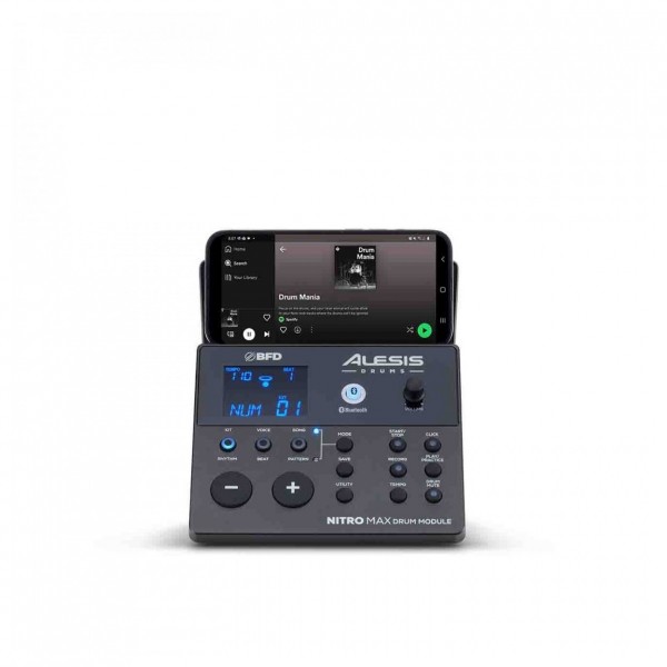 Alesis Nitro Max Electronic Drum Kit - Module with iphone