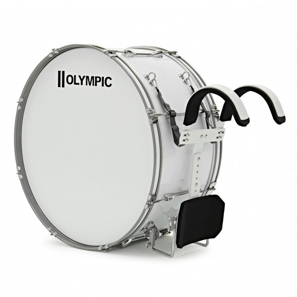 Olympic Marching 28" x 12" Traditional Bass Drum, White