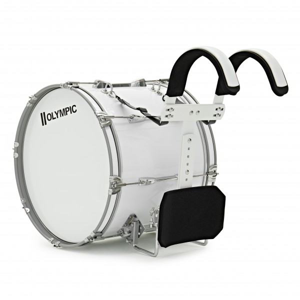 Olympic Marching 18" x 14" Drum Corps Bass Drum, White