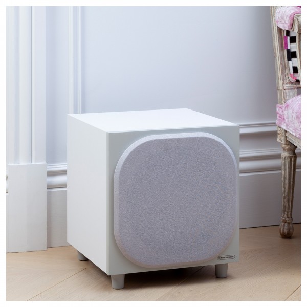 Monitor Audio Bronze W10 6G Subwoofer, White Lifestyle View