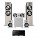 Yamaha RX-A6A AVR with Bronze 500 5.1 Package, Grey and White Front View