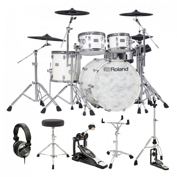 Roland VAD-706 Electronic Drum Kit, Pearl WhiteBundle