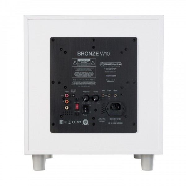 Monitor Audio Bronze W10 6G Subwoofer, White Back View
