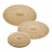 3pc Low Volume Cymbal Pack by Gear4music, Gold