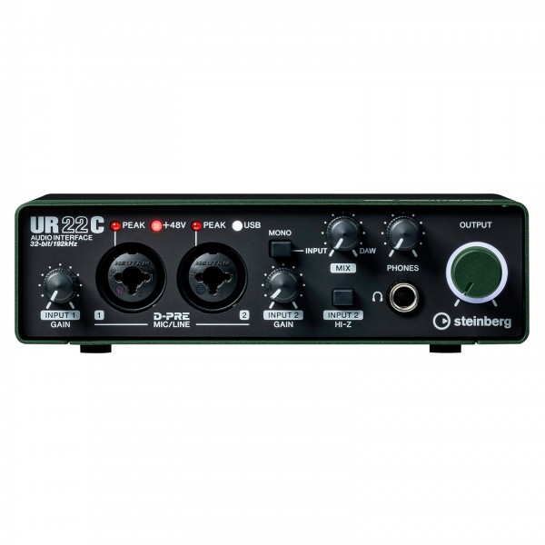 Steinberg UR22C Audio Interface, Green - Front