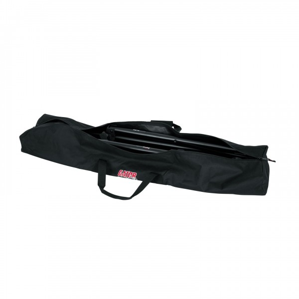 Gator GPA-SPKSTDBG-50 Single Compartment Speaker Stand Bag, 50'' - Open, with Gear 3