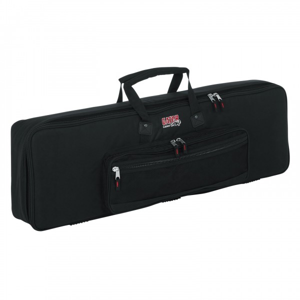 Gator GKB-61 SLIM Padded Gig Bag For Slim 61-Note Keyboards - Angled Closed