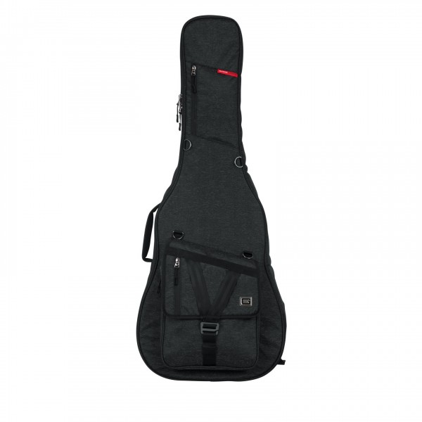 Gator GT-ACOUSTIC-BLK Transit Series Acoustic Guitar Bag, Black - Front