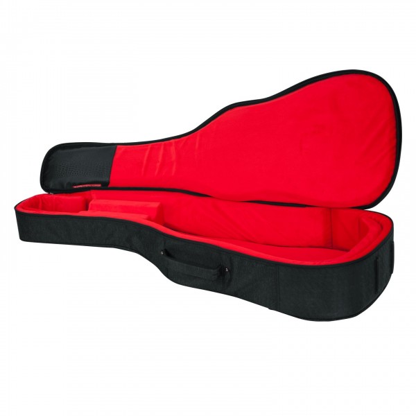 Gator GT-ACOUSTIC-BLK Transit Series Acoustic Guitar Bag, Black - Open