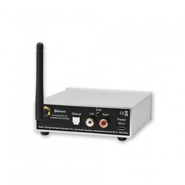 Pro-Ject BT Box S2 HD Silver Bluetooth Receiver Rear
