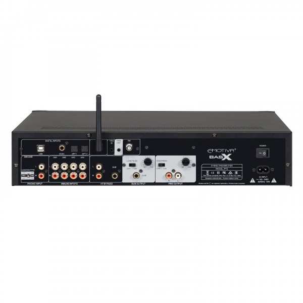 Emotiva BasX PT2 Stereo Preamp w/ DAC & tuner - rear