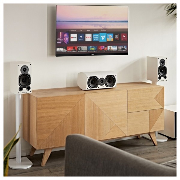 Wharfedale Diamond 9.1 Bookshelf Speakers (Pair), White Lifestyle View