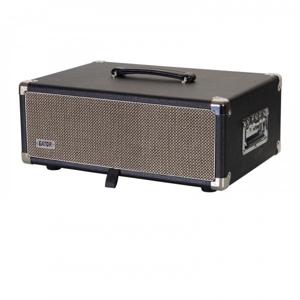 Gator GR-RETRORACK-3BK 3U Vintage Amp Vibe Rack Case, Black - Front, Right
