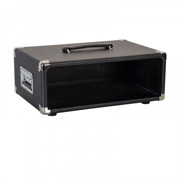 Gator GR-RETRORACK-3BK 3U Vintage Amp Vibe Rack Case, Black - Rear, Left