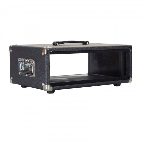 Gator GR-RETRORACK-3BK 3U Vintage Amp Vibe Rack Case, Black - Open, Left