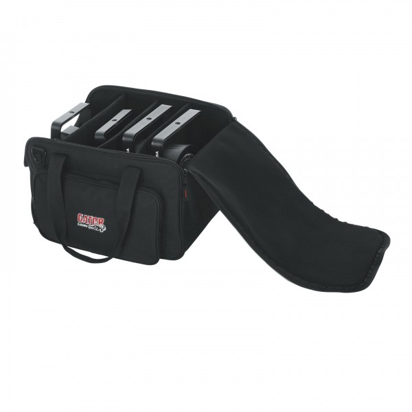 Gator G-LIGHTBAG-1610 Lighting Bag For 4 LED PAR Cans - Open, with Gear