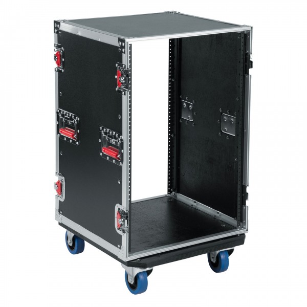 Gator G-TOUR 16U CAST 16U Standard Rack Case with Casters - Open, Left