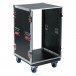 Gator G-TOUR 16U CAST 16U Standard Rack Case with Casters - Open, Left