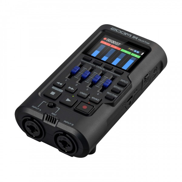 Zoom R4 Four-Track Portable Recorder - Angled