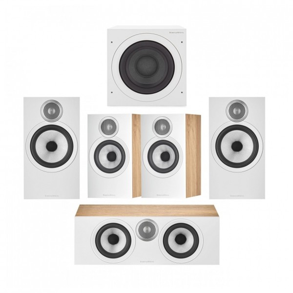 Bowers & Wilkins 606 & 607 S3 Surround Sound Speaker Package, Oak
