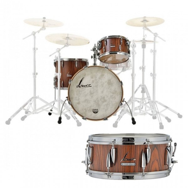 Sonor Vintage 22'' 3pc Shell Pack, Rosewood Semi Gloss - Free Snare