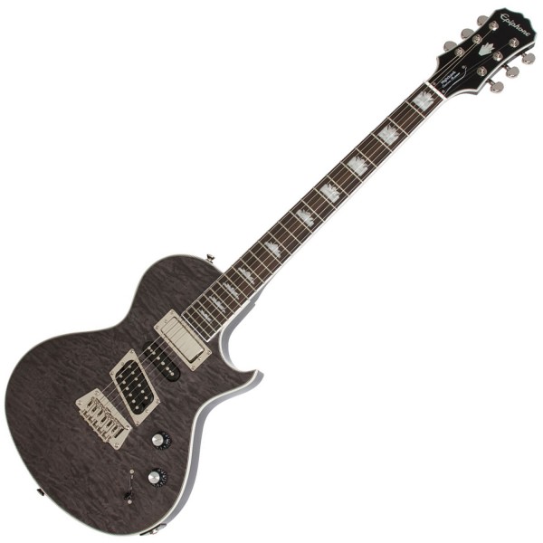Epiphone Nighthawk Custom Quilt Electric Guitar, Translucent Black
