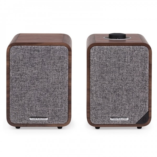 Ruark Audio MR1 MKII Bluetooth Speaker System, Rich Walnut Front View