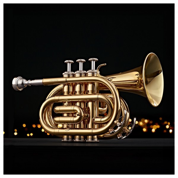 Pocket Trumpet by Gear4music Gold at Gear4music