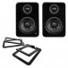 Kanto YU2 Powered Speakers with Stands, Gloss Black - Main