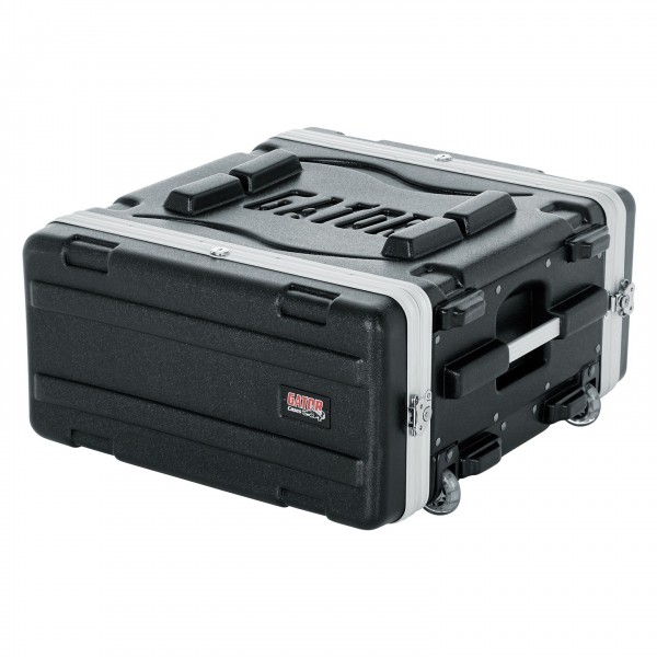 Gator GRR-4L Lockable Moulded Rolling Rack Case, 4U - Angled Closed