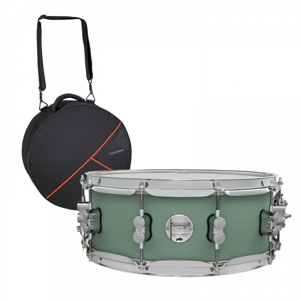 PDP Concept Maple Snare Drum 14'' x 5.5'' & Gewa Case, Satin Seafoam