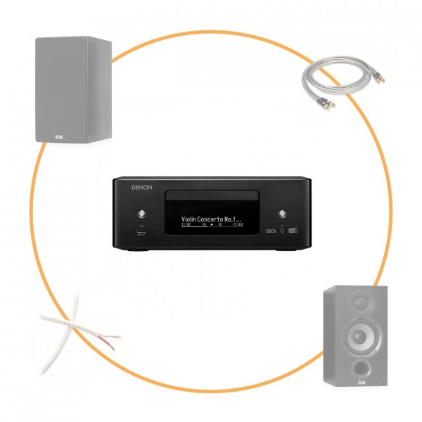 Denon RCD-N12 DAB & Elac Debut B5.2 HiFi System Bundle Full View