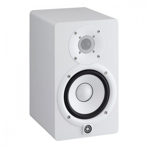 Yamaha HS5 Active Studio Monitor Bundle, White - HS5W, Angled 1