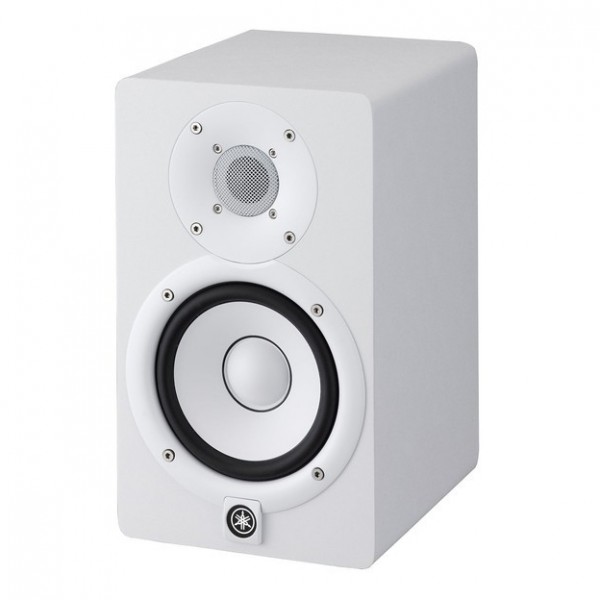 Yamaha HS5 Active Studio Monitor Bundle, White - HS5W, Angled 2