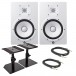 Yamaha HS8 Full-Range Studio Monitor Bundle, White - Full Bundle