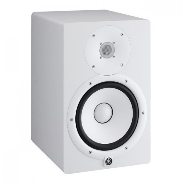 Yamaha HS8 Full-Range Studio Monitor Bundle, White - HS8W, Angled 2