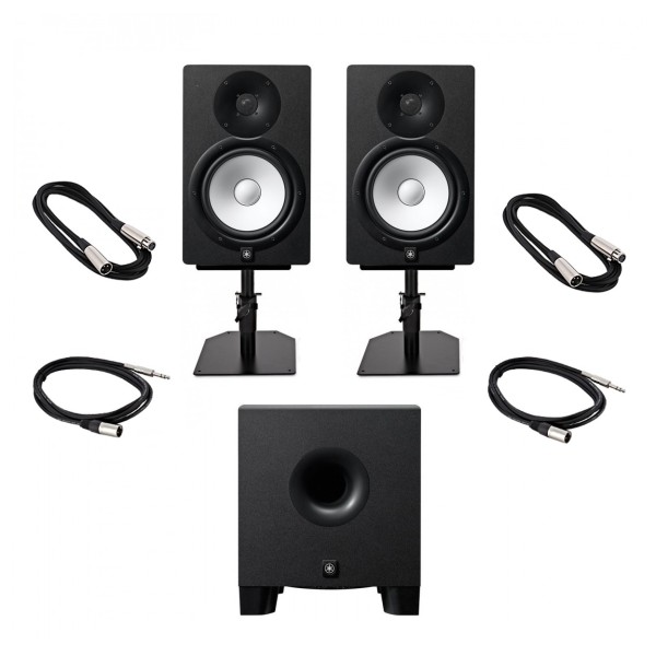 Yamaha HS8 Complete Studio Bundle with HS8S Subwoofer - Full Bundle