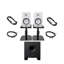 Yamaha HS5 Complete Studio Bundle, White with HS8S Subwoofer