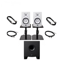 Yamaha HS5 Complete Studio Bundle, White with HS8S Subwoofer