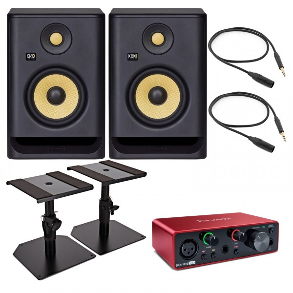 KRK ROKIT RP5 G4 Bundle with Focusrite Scarlett Interface - Main