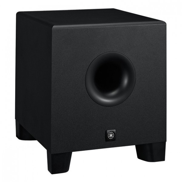 Yamaha HS5 Complete Studio Bundle, White with HS8S Subwoofer - HS8S, Angled