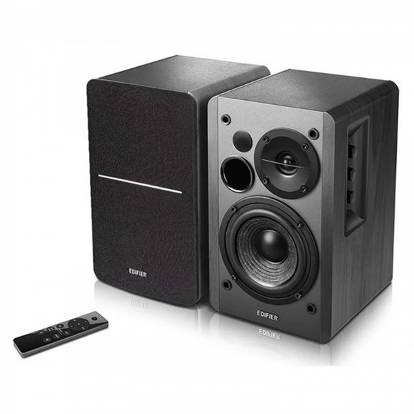 Edifier R1280DBS Active 2.0 BT Bookshelf Speakers (Pair), Black Front View 2